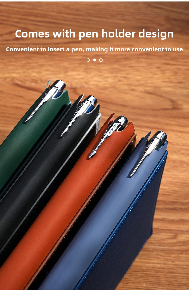 Brown Premium A5 Business Notebook Gift Set with Metal Pen - Soft PU Leather Journal 320 Pages Thick Paper - Executive Diary for Office & Home