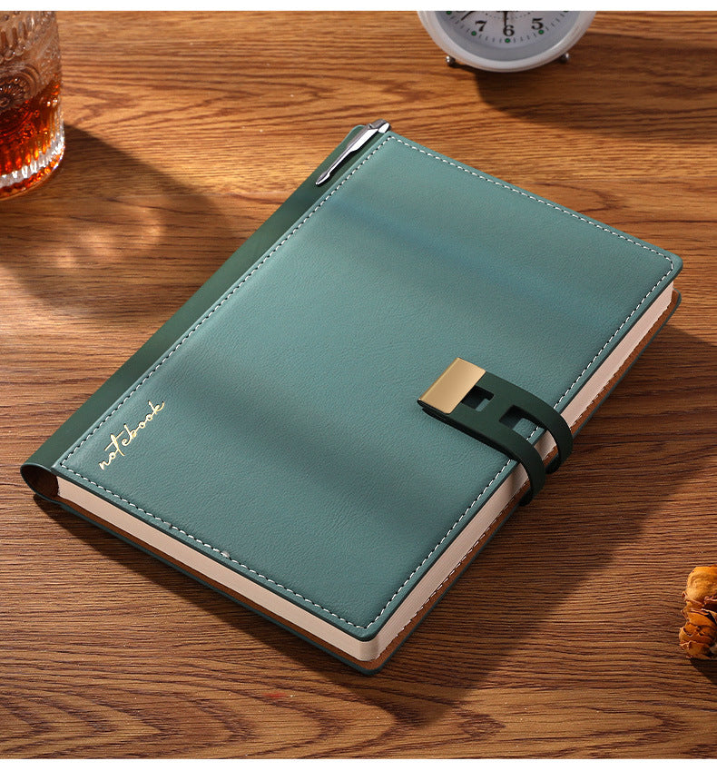 Turquoise Premium A5 Business Notebook Gift Set with Metal Pen - Soft PU Leather Journal 320 Pages Thick Paper - Executive Diary for Office & Home