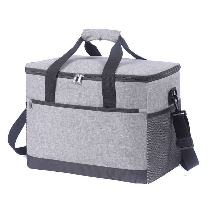 Large 18L Insulated Cooler Bag - Leakproof Thermal Lunch Tote with Shoulder Strap - Heavy Duty Grey Picnic Box for Beach, Camping &amp; Work