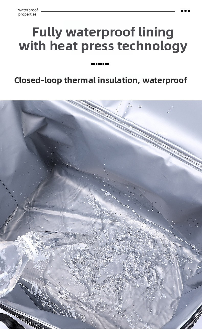 Large 18L Insulated Cooler Bag - Leakproof Thermal Lunch Tote with Shoulder Strap - Heavy Duty Grey Picnic Box for Beach, Camping & Work