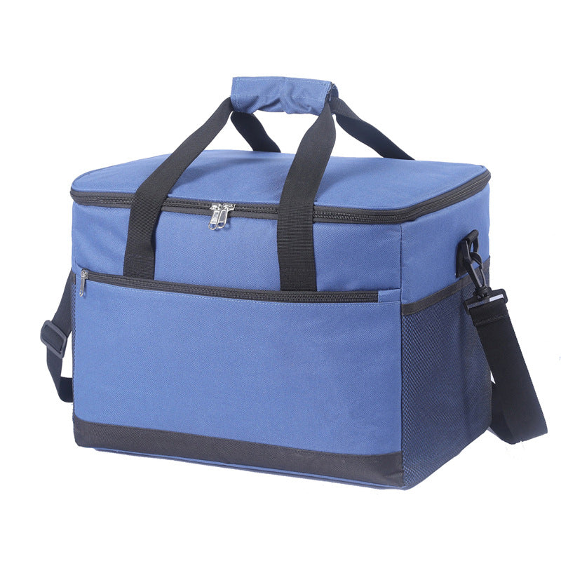 Large 18L Insulated Cooler Bag - Leakproof Thermal Lunch Tote with Shoulder Strap - Heavy Duty Blue Picnic Box for Beach, Camping &amp; Work