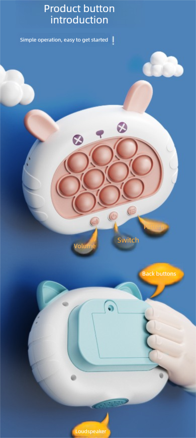 Electronic Fast Push Pop Game - Flamingo Fidget Console with Lights & Sound - 4 Modes Memory & Speed Challenge - Interactive Sensory Toy for Kids 3+ & Travel