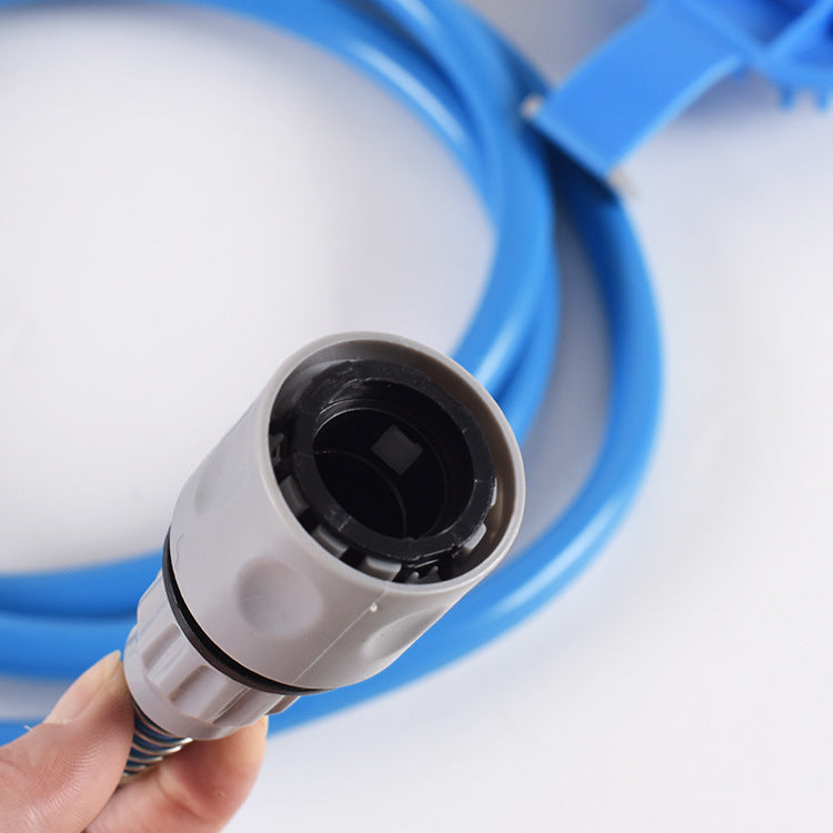 2-in-1 Pet Bathing Tool & Massager - Handheld Silicone Shower Sprayer Scrubber for Dogs & Cats - 2.2m Hose with Indoor & Outdoor Tap Adapters - Blue Grooming Kit