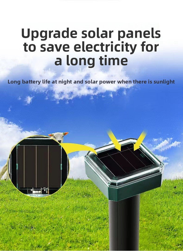 Solar-Powered Sonic Snake and Rodent Repeller Ground Stake - Outdoor Waterproof Ground Vibration Pest Deterrent Device - Ultrasonic Control for Moles, Voles, and House Mice - Garden Lawn Protection - Green Square Top Model