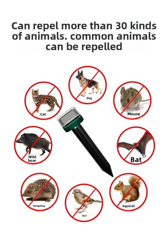 Solar-Powered Sonic Snake and Rodent Repeller Ground Stake - Outdoor Waterproof Ground Vibration Pest Deterrent Device - Ultrasonic Control for Moles, Voles, and House Mice - Garden Lawn Protection - Green Octagon Top Model