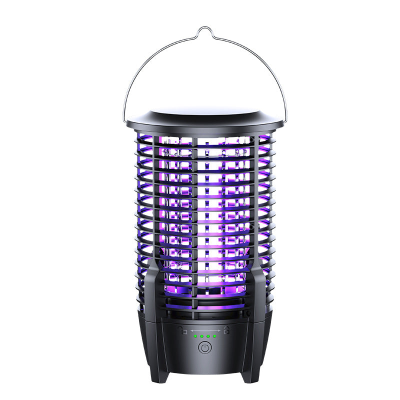 2-in-1 Rechargeable Mosquito Zapper &amp; Camping Lantern - 3600mAh Battery - 2000V Electric Insect Killer with Bionic Trap Technology - Waterproof Outdoor Bug Trap - Black