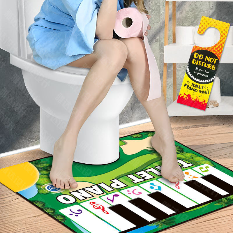 Green Electronic Toilet Piano Mat - Musical Potty Keyboard with Golf Theme - Funny Novelty Gag Gift for Kids & Adults - Waterproof & Non-Slip - Fits Standard Toilets