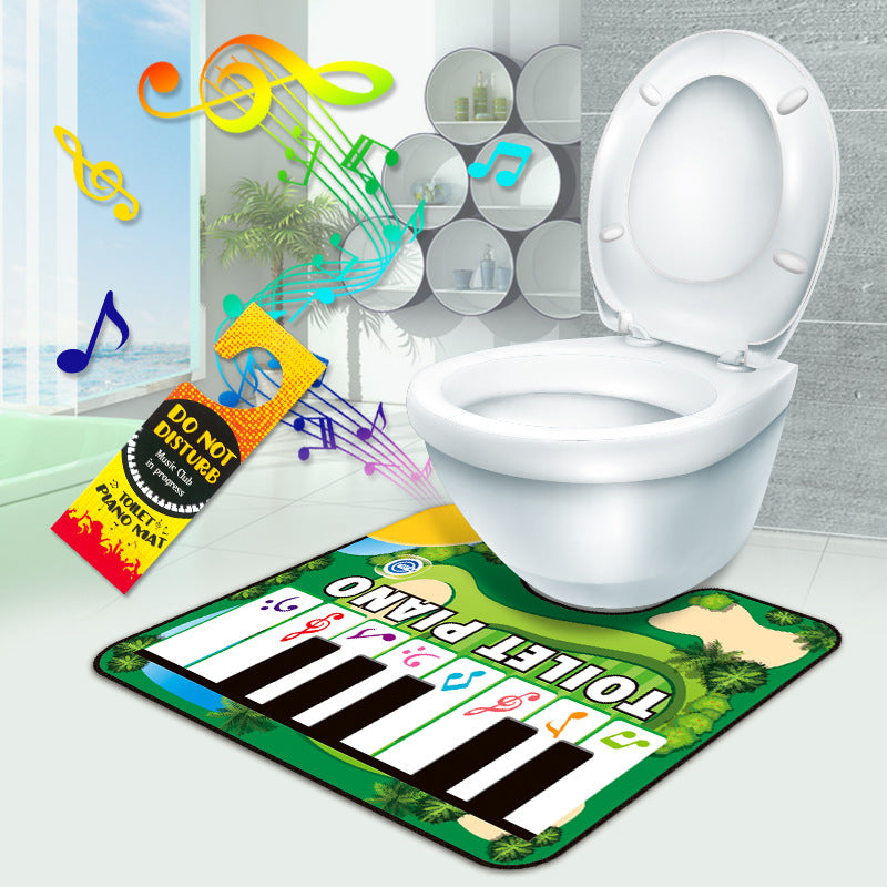 Green Electronic Toilet Piano Mat - Musical Potty Keyboard with Golf Theme - Funny Novelty Gag Gift for Kids & Adults - Waterproof & Non-Slip - Fits Standard Toilets