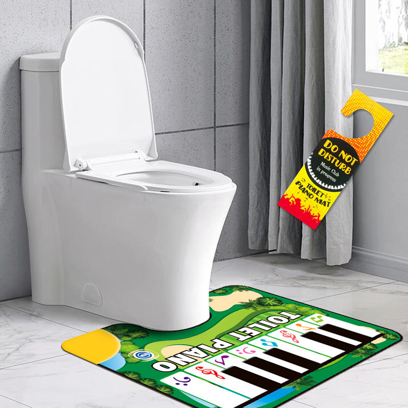 Green Electronic Toilet Piano Mat - Musical Potty Keyboard with Golf Theme - Funny Novelty Gag Gift for Kids & Adults - Waterproof & Non-Slip - Fits Standard Toilets