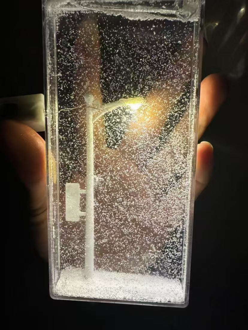 DIY Snowy Street Lamp Night Light Kit - Liquid Glitter Floating Snow Globe Effect - LED Acrylic Desk Display - Creative Handcraft Gift for Bedroom & Home Decor - Battery Operated 15.5cm
