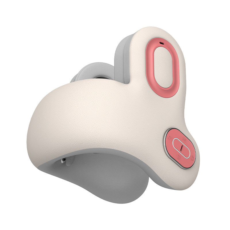 Smart 4-in-1 Travel Neck Pillow with ANC Headphones - Heated Vibration Massage & Bluetooth Audio - Memory Foam Support for Planes & Home - Beige