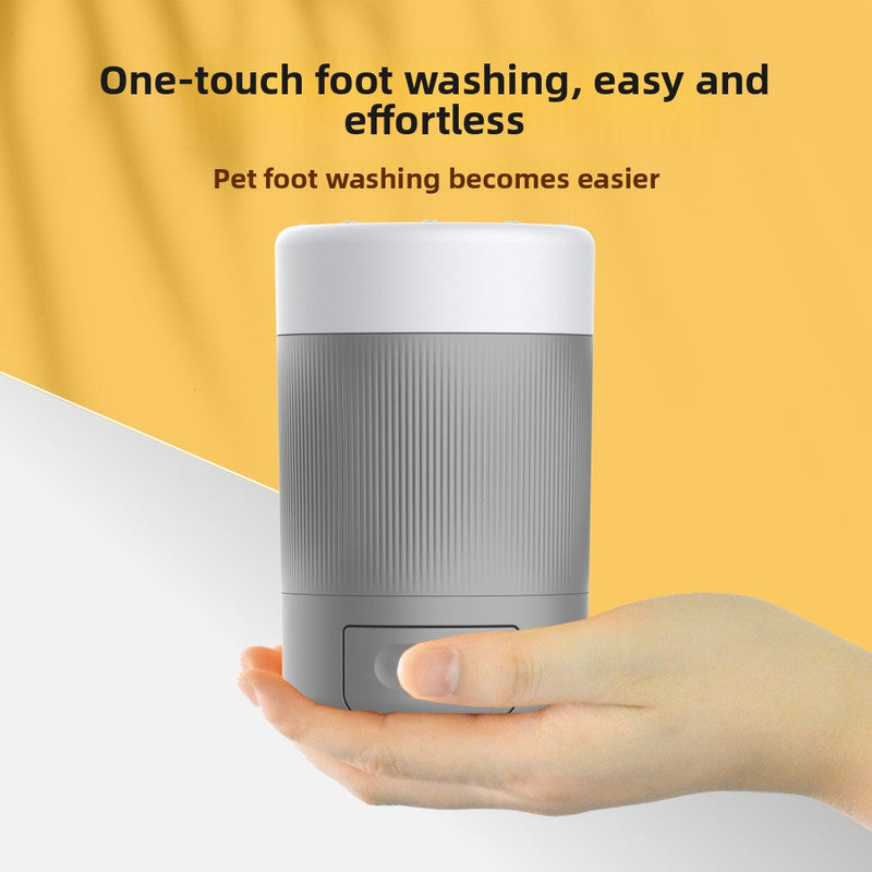 Portable Dog Paw Washer Cup - 360 Degree Muddy Foot Cleaner with Soft Bristles - Gentle Grooming Tool for Cats & Small to Medium Dogs - Grey
