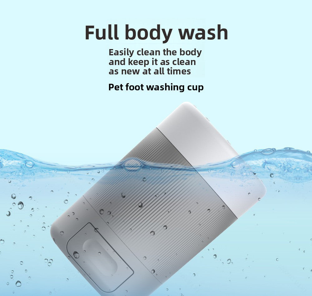 Portable Dog Paw Washer Cup - 360 Degree Muddy Foot Cleaner with Soft Bristles - Gentle Grooming Tool for Cats & Small to Medium Dogs - Grey