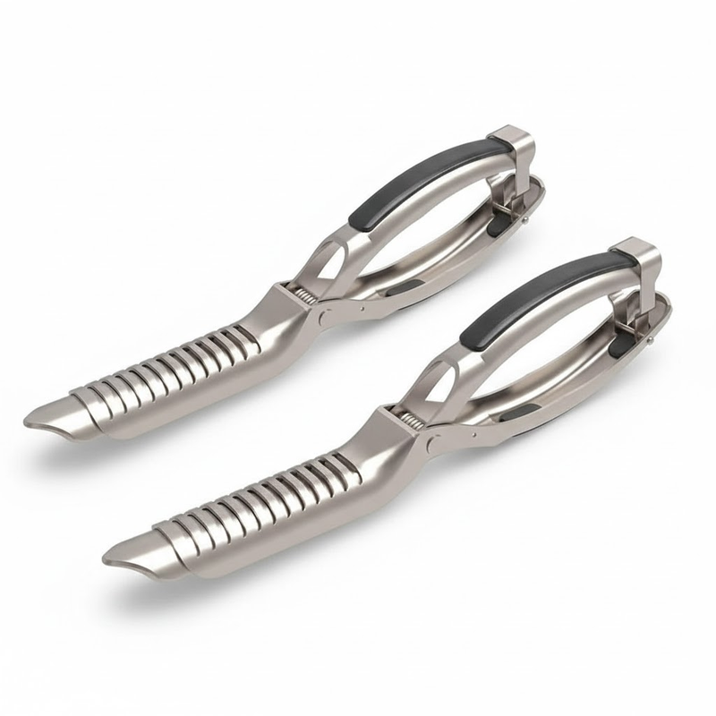 2 PCS Heavy Duty Rib Skin Remover Pliers - Silver Skin Membrane Peeler for BBQ Pork & Beef - Durable Alloy Kitchen Tool for Smoker & Grill - 18cm