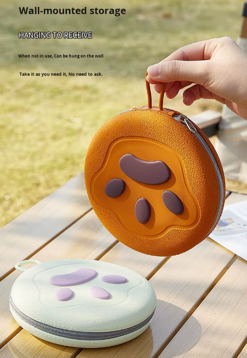 Portable Silicone Double Pet Bowl - Collapsible Travel Dog Feeder for Food & Water - 2 x 450ml Capacity with Zipper Case - Pink