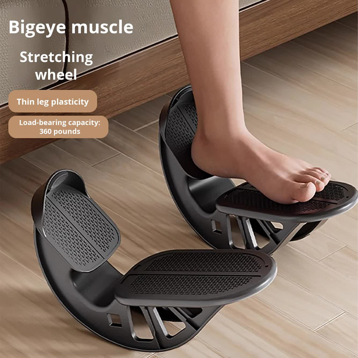 2 PCS Foot Rocker Calf Stretcher - Ankle &amp; Lower Leg Stretching Board for Plantar Fasciitis &amp; Achilles Relief - Anti-Slip Balance Wedge for Home &amp; Office - Heavy Duty Black