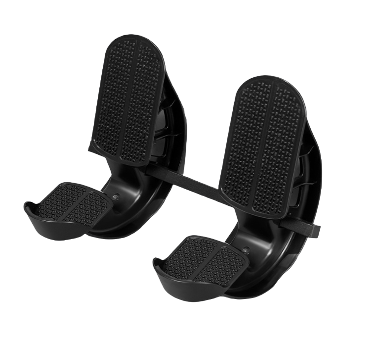 2 PCS Dual Foot Rocker with Connecting Bar - Calf &amp; Ankle Stretcher System for Plantar Fasciitis Relief - Linked Incline Board with Stabiliser Axis - Heavy Duty Black