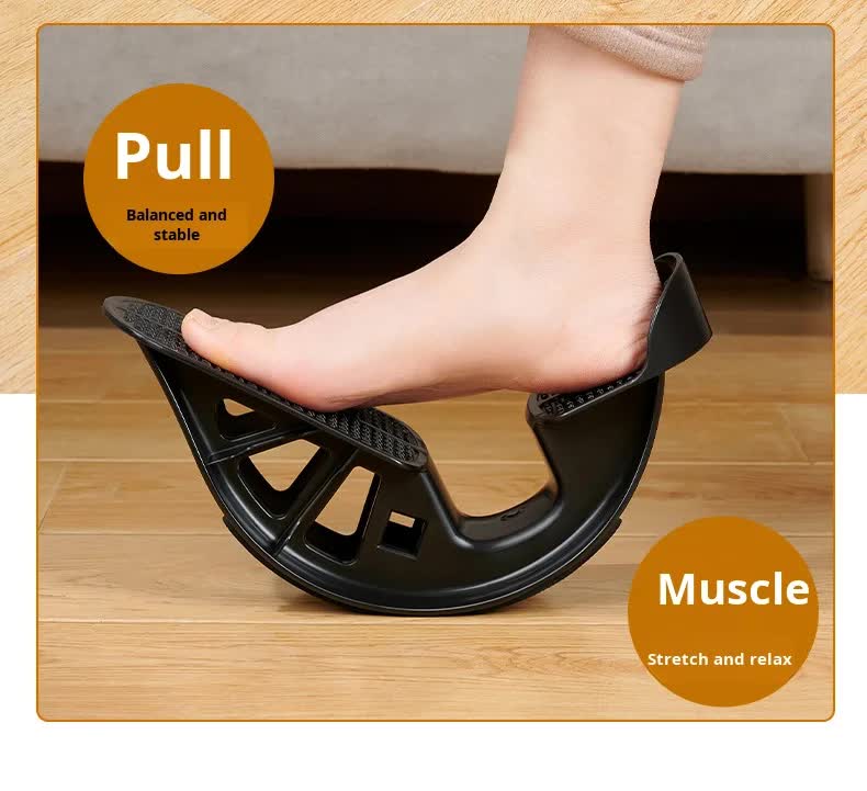 2 PCS Dual Foot Rocker with Connecting Bar - Calf & Ankle Stretcher System for Plantar Fasciitis Relief - Linked Incline Board with Stabiliser Axis - Heavy Duty Black