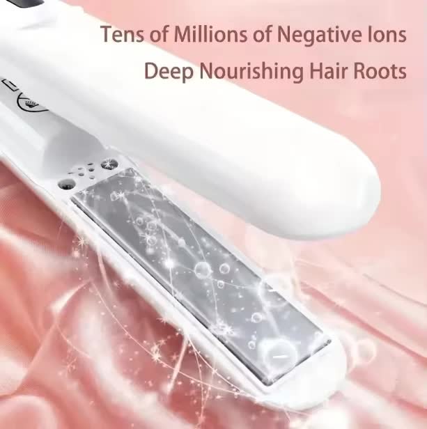 Cordless Mini Hair Straightener & Curler 2-in-1 - Portable USB Rechargeable Ceramic Flat Iron with 3 Temperature Settings - Compact Travel Styler for Bangs & Touch Ups - Pink