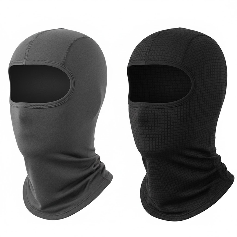 2 PCS Cooling Balaclava Face Mask (Grey &amp; Black) - Breathable Ice Silk &amp; Mesh Helmet Liner for Motorcycling &amp; Cycling - UPF Sun Protection Quick Dry