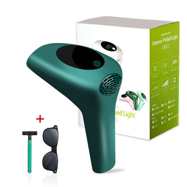 IPL Laser Hair Removal Handset for Women &amp; Men - 900,000 Flashes Home Use Hair Remover Device for Face Body Bikini &amp; Underarms - Painless &amp; Effective Reduction - AU Plug Dark Green
