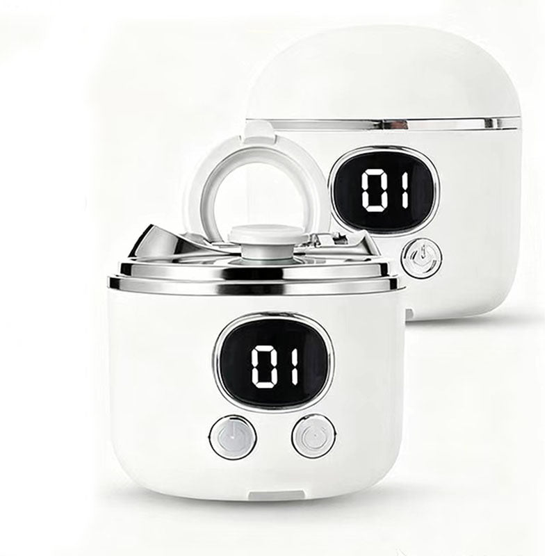 2-in-1 Electric Nail Clipper with Magnifying Glass &amp; LED Light - Automatic Nail Trimmer &amp; Polisher for Babies, Seniors &amp; Adults - Safe USB Rechargeable Manicure Tool with Debris Storage - White