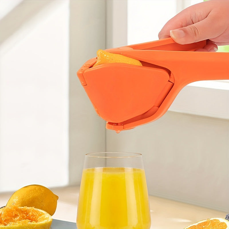 Foldable Manual Lemon Squeezer &amp; Citrus Juicer - Portable Handheld Fruit Press for Fresh Orange &amp; Lime Juice - Space Saving Kitchen Tool - Orange