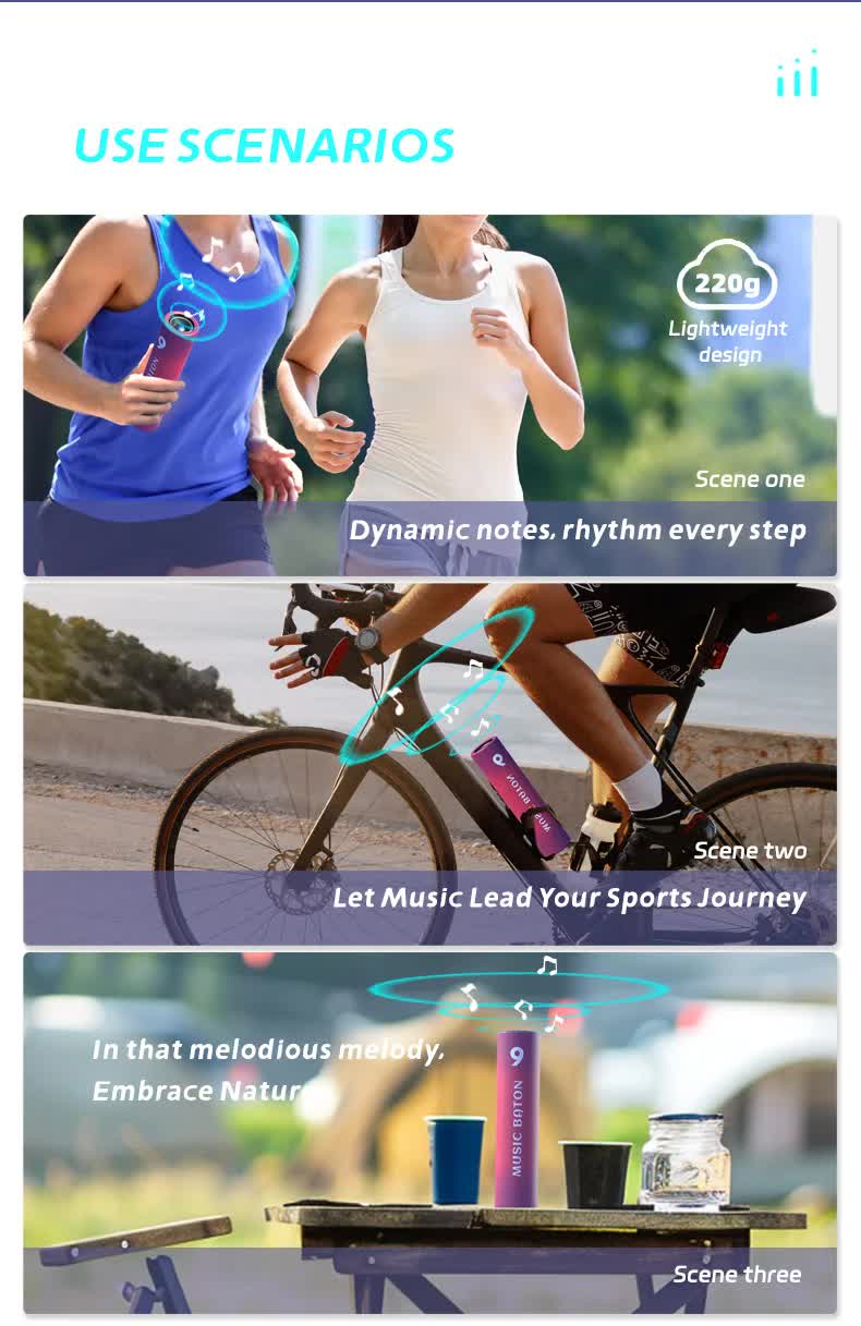 Portable Handheld Bluetooth Speaker & Power Bank 2-in-1 - Wireless Music Baton for Running, Cycling & Camping - FM Radio, TF Card & Voice Recorder - Green