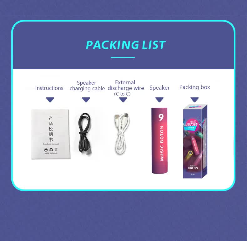 Portable Handheld Bluetooth Speaker & Power Bank 2-in-1 - Wireless Music Baton for Running, Cycling & Camping - FM Radio, TF Card & Voice Recorder - Grey