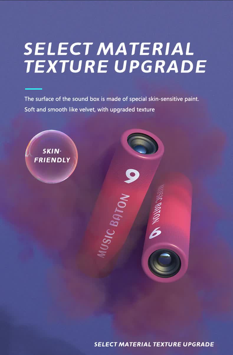 Portable Handheld Bluetooth Speaker & Power Bank 2-in-1 - Wireless Music Baton for Running, Cycling & Camping - FM Radio, TF Card & Voice Recorder - Red