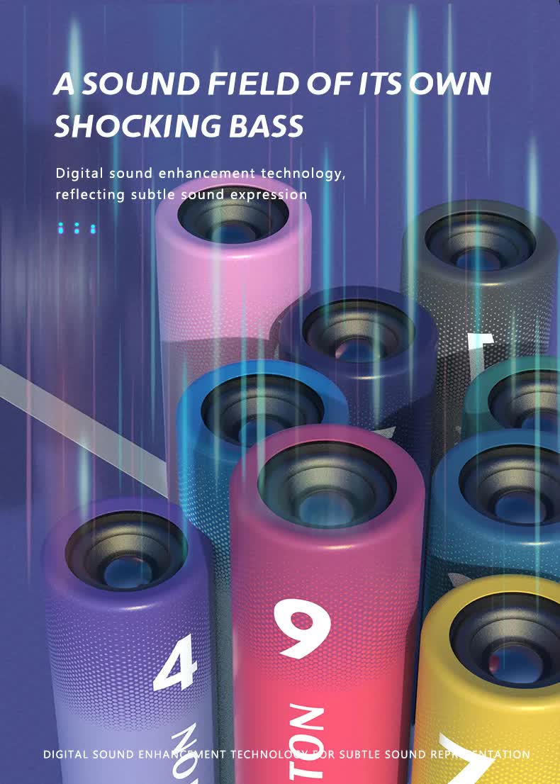 Portable Handheld Bluetooth Speaker & Power Bank 2-in-1 - Wireless Music Baton for Running, Cycling & Camping - FM Radio, TF Card & Voice Recorder - Yellow