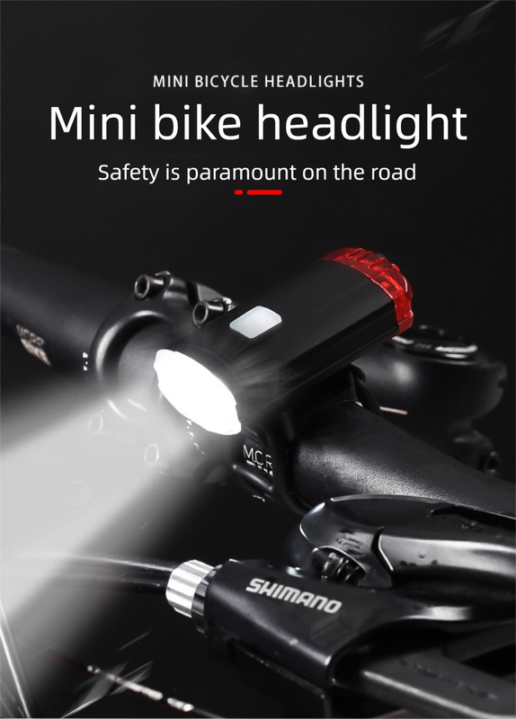 USB Rechargeable Mini Bike Light Front &amp; Rear Combo - 150 Lumen LED High Brightness Safety Lamp for Cycling - IPX8 Waterproof Aluminium Helmet &amp; Handlebar Light - Black