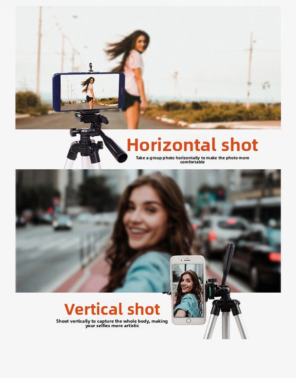 3120 Black Camera & Phone Tripod Stand - 110cm Lightweight Aluminium Portable Travel Mount with 3-Way Head & Universal Smartphone Holder - Adjustable Vlogging Gear - Black