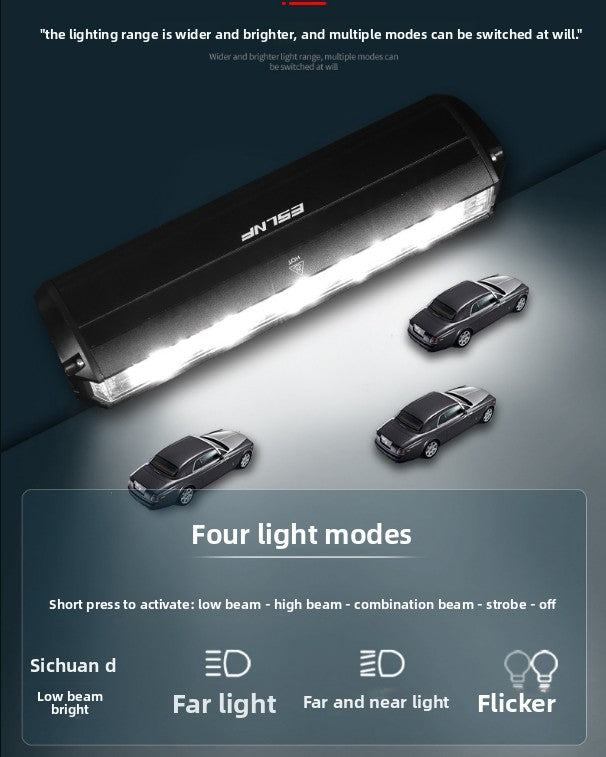 EOS610 1000 Lumen Anti-Glare Bike Light with Single Bracket Mount - USB Rechargeable LED Headlight 2000mAh - Waterproof Aluminium Horizontal Front Lamp for MTB & Road