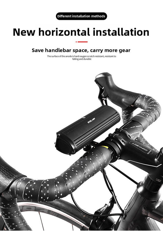 EOS630 1700 Lumen High Brightness Bike Light with Single Bracket Mount - 4000mAh Long Life USB Rechargeable Battery - Aluminium Alloy Horizontal Headlamp for MTB & Road Cycling