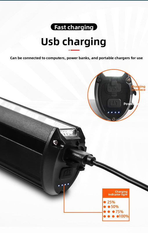 EOS630 1700 Lumen High Brightness Bike Light with Single Bracket Mount - 4000mAh Long Life USB Rechargeable Battery - Aluminium Alloy Horizontal Headlamp for MTB & Road Cycling