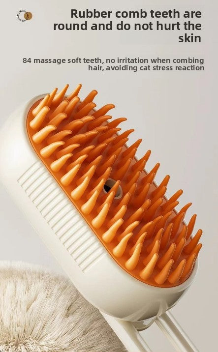 3 in 1 Electric Pet Spray Comb with Rotatable Handle Anti Static Grooming Brush for Cats and Dogs Massage Deshedding Tool White