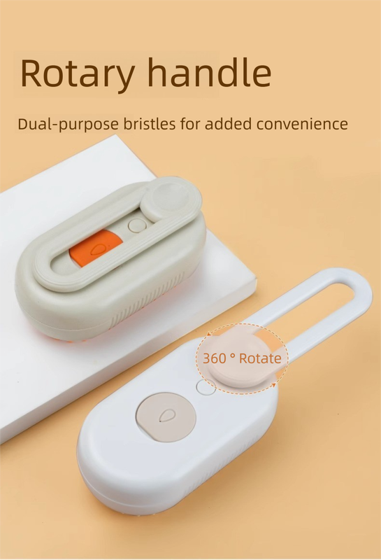 3 in 1 Electric Pet Spray Comb with Rotatable Handle Anti Static Grooming Brush for Cats and Dogs Massage Deshedding Tool White