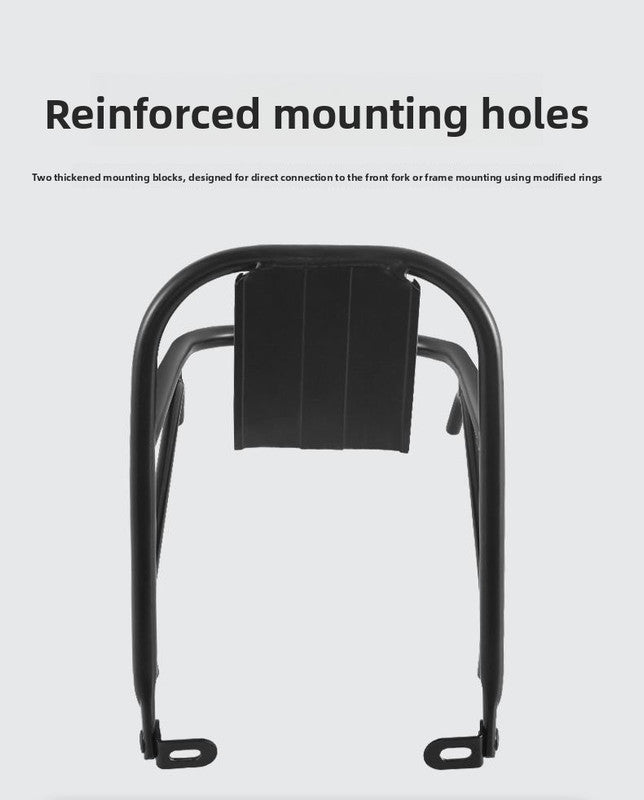 Aluminium Alloy Bicycle Front Rack Carrier Heavy Duty Fork Mount Cargo Shelf for MTB Mountain Bike Disc and V-Brake Touring Black