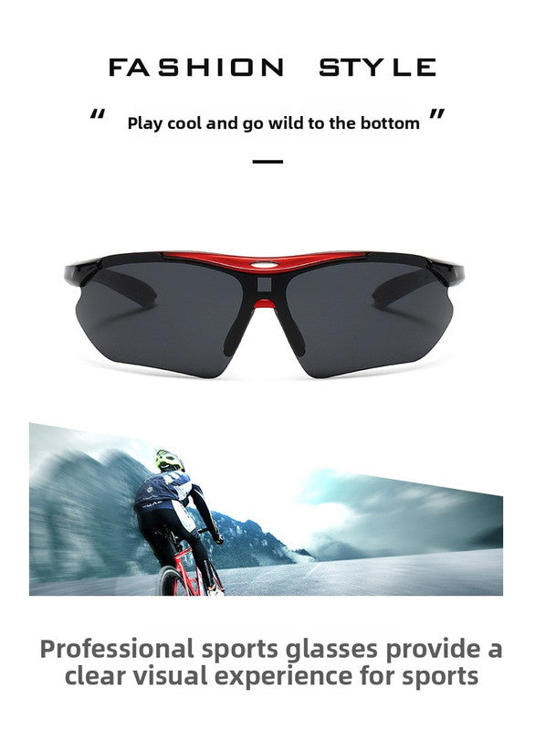 3 PCS Outdoor Cycling Sunglasses Set Black Frame Sports Glasses Silver Gold and Light Colorful Mirror Lenses UV Protection Unisex Running Fishing