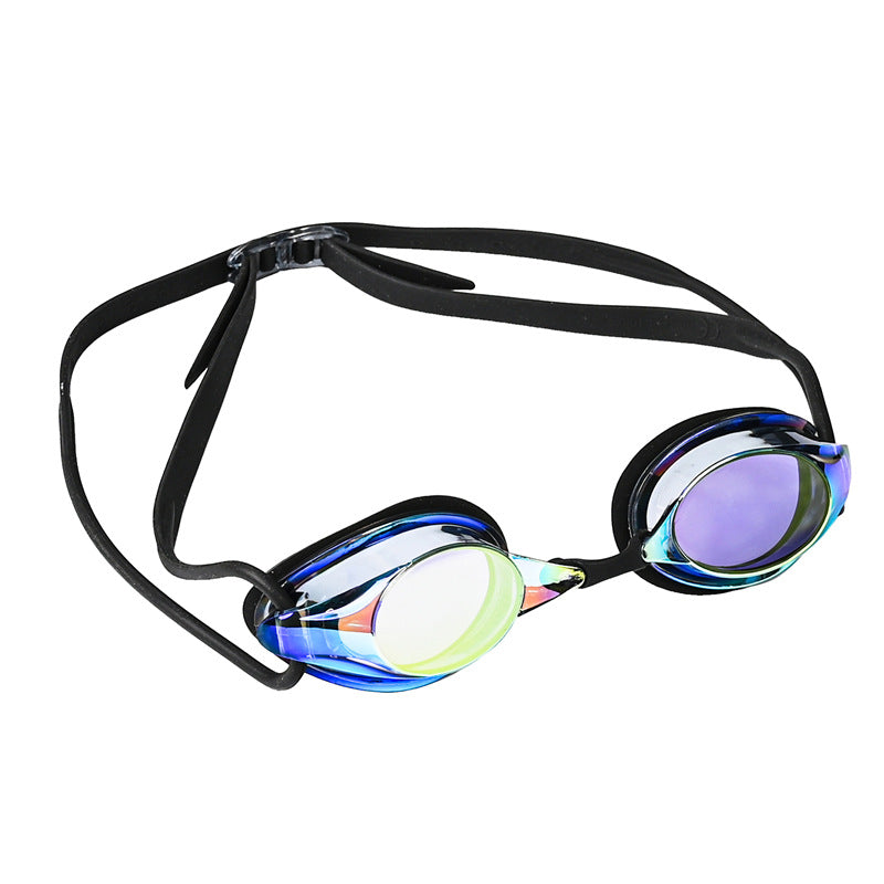 Black Swimming Goggles Mirrored Anti-Fog UV Protection Waterproof HD Silicone Seal Swim Glasses for Men Women Training Racing