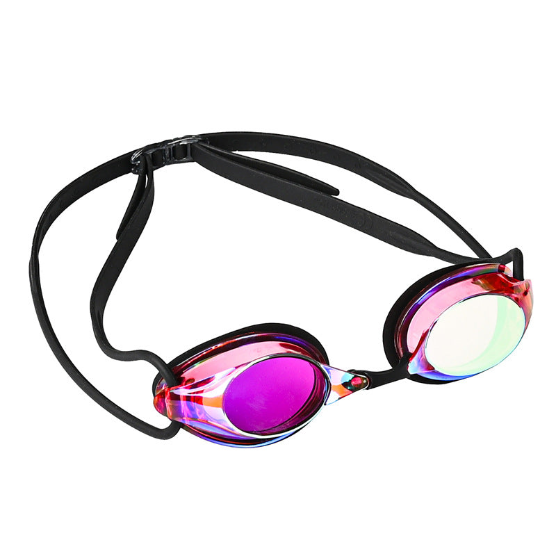 Purple Swimming Goggles Mirrored Anti-Fog UV Protection Waterproof HD Silicone Seal Swim Glasses for Men Women Training Racing
