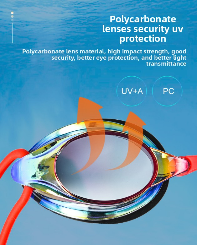 Purple Swimming Goggles Mirrored Anti-Fog UV Protection Waterproof HD Silicone Seal Swim Glasses for Men Women Training Racing