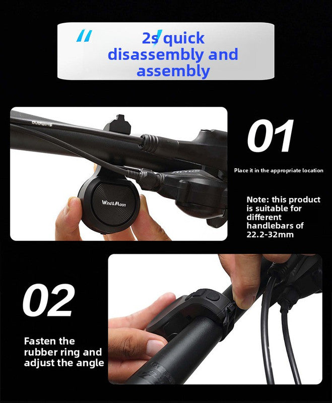 130dB Electric Bike Horn with Anti-Theft Alarm Electronic Bicycle Bell USB Rechargeable Waterproof Adjustable Volume Vibration Sensor for MTB Road Scooter Black