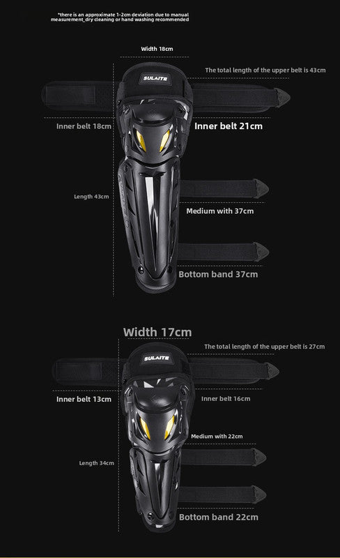 Motorcycle Knee Pads Shin Guards Long PP Shell Protective Gear for Motocross Dirt Bike Racing Quick Release Adjustable Side Protection Black