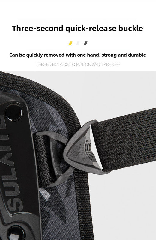 SULAITE CE Level 1 Certified Motorcycle Knee Pads Long Shin Guards Grey Motocross Armour Quick Release Hard Shell for Dirt Bike Racing