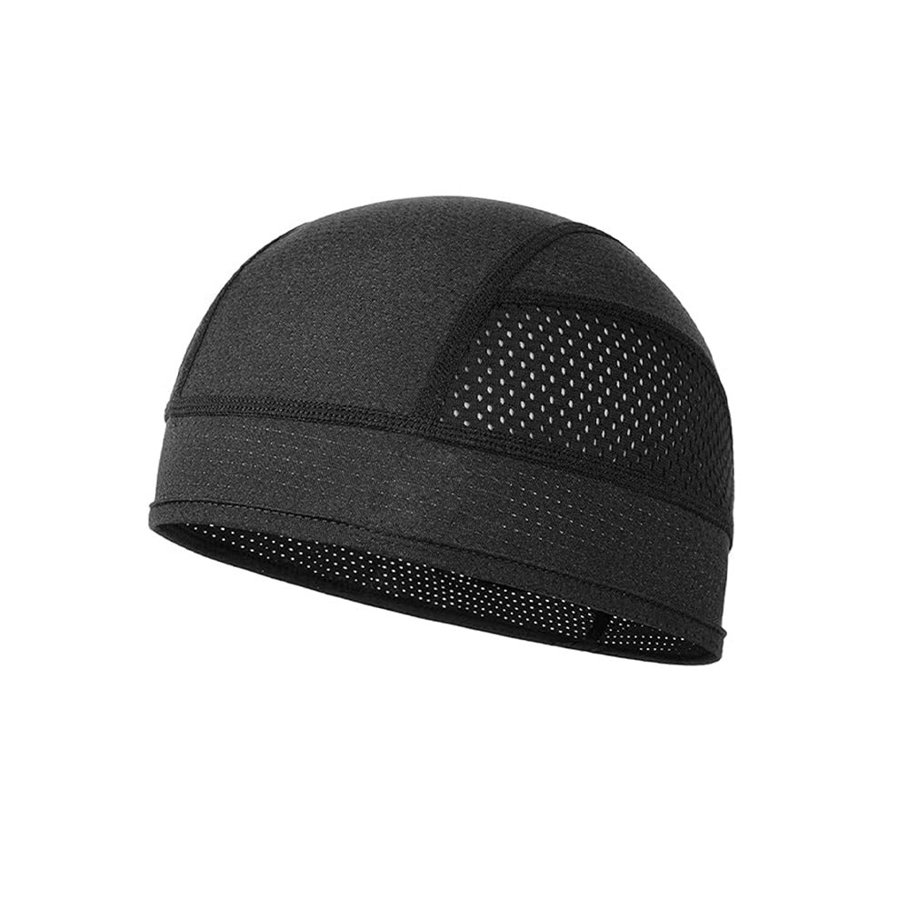 Cooling Mesh Skull Cap Helmet Liner Sweat Wicking Quick Dry Beanie Black for Cycling Motorbike Running Hard Hat One Size