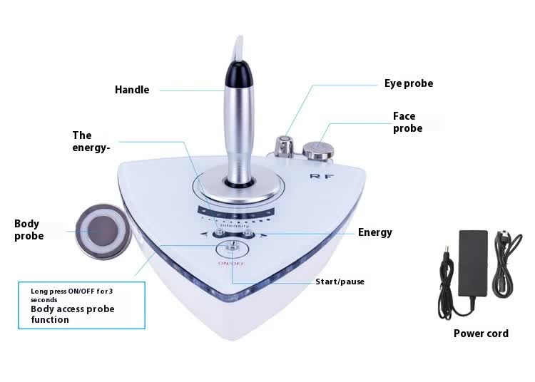 Professional RF Radio Frequency Skin Tightening Machine Facial & Body Contouring Device Anti-Aging Massager with 3 Probes AU Plug