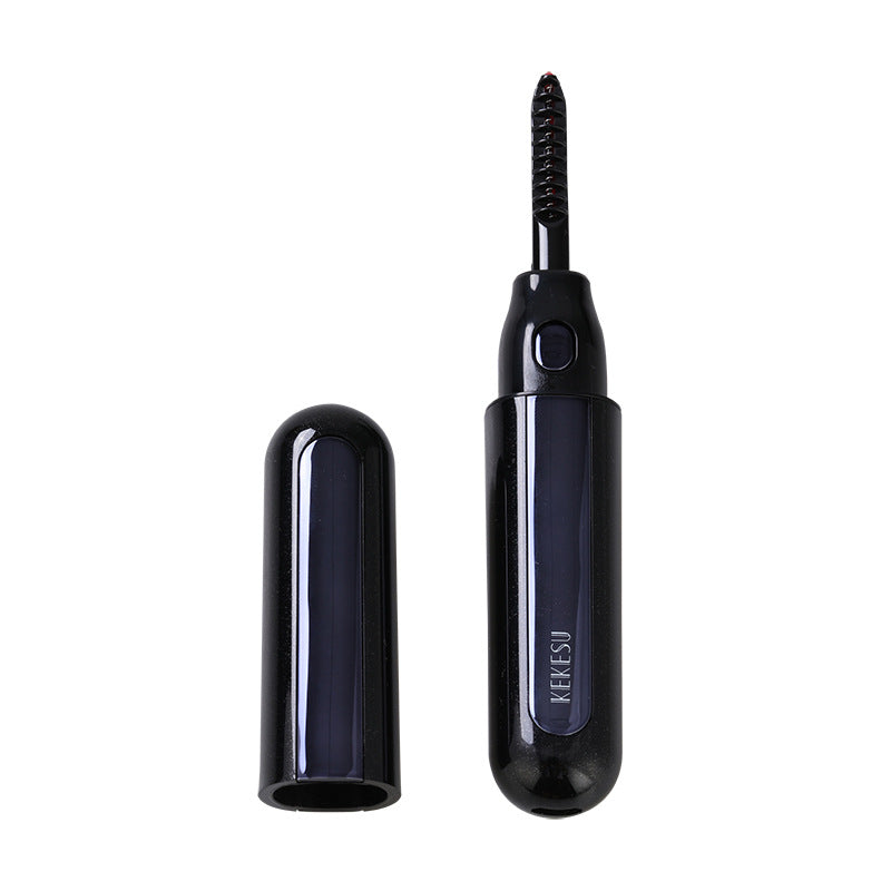 Heated Eyelash Curler Rechargeable Electric Lash Curler with LCD Display 2 Temperature Modes Fast Heating Long Lasting Natural Curl Tool Black