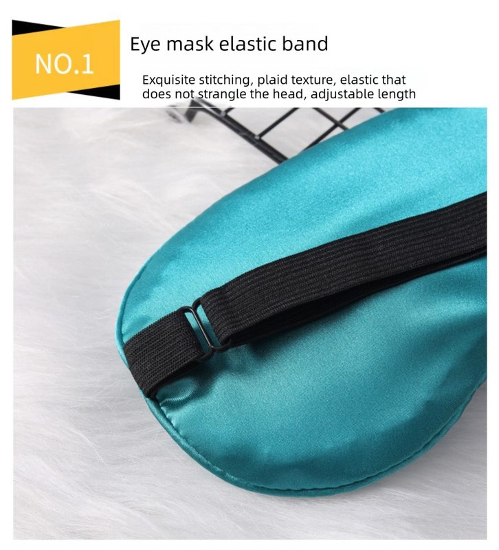 3 PCS Silky Satin Sleep Mask Set Cute Eyelash Design Soft Light Blocking Eye Cover with Adjustable Strap for Travel Nap Navy Rose Pink